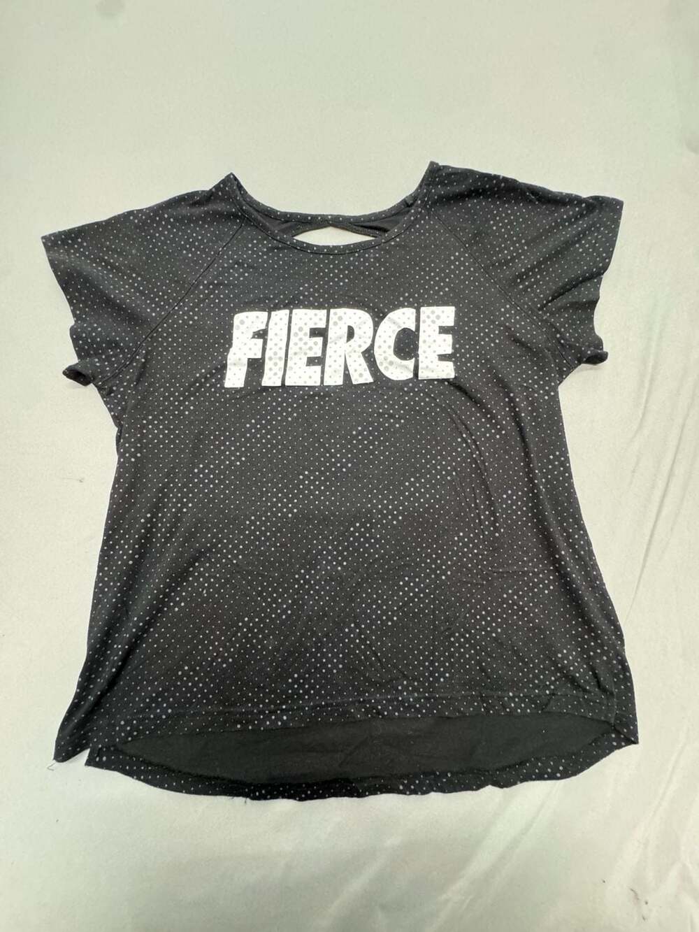 Xersion Fierce Graphic T-Shirt Size XXL 20.5 Black Polka Dot Workout